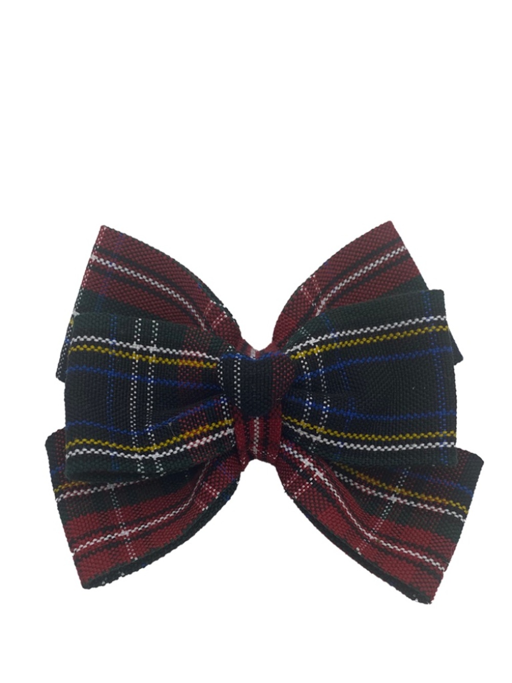 Back to School Uniform Plaid Small Bow with Heart Button Center- Plaid 56